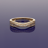 9ct Yellow Gold 2 Row Diamond Shaped Eternity Ring