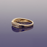 9ct Yellow Gold 2 Row Diamond Shaped Eternity Ring