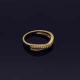 9ct Yellow Gold 2 Row Diamond Shaped Eternity Ring