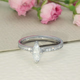 Platinum Certificated 0.54ct Marquise Solitaire Ring with Diamond Shoulders