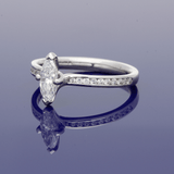 Platinum Certificated 0.54ct Marquise Solitaire RingÂ with Diamond Shoulders