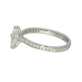 Platinum Certificated 0.54ct Marquise Solitaire Ring with Diamond Shoulders