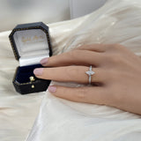 Platinum Certificated 0.54ct Marquise Solitaire Ring with Diamond Shoulders