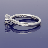 Platinum Certificate 0.39ct Diamond Shoulders Solitaire Engagement Ring
