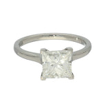Platinum Certificated 2.05ct Princess Cut Diamond Solitaire Engagement Ring