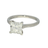 Platinum Certificated 2.05ct Princess Cut Diamond Solitaire Engagement Ring