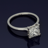 Platinum Certificated 2.05ct Princess Cut Diamond Solitaire Engagement Ring