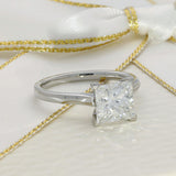Platinum Certificated 2.05ct Princess Cut Diamond Solitaire Engagement Ring