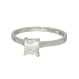 Platinum Certificated 0.90ct Princess Cut Diamond Solitaire Engagement Ring