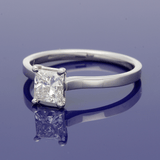 Platinum Certificated 0.90ct Princess Cut Diamond Solitaire Ring