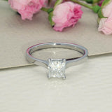 Platinum Certificated 0.90ct Princess Cut Diamond Solitaire Engagement Ring