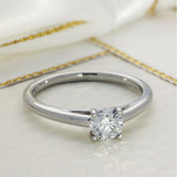 Platinum 0.50ct F VS2 Certificated Diamond Solitaire Ring