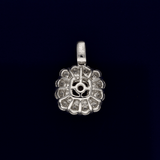 18ct White Gold Ruby and 2 Row Diamond Halo Pendant