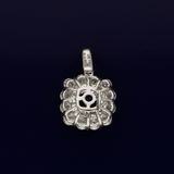 18ct White Gold Sapphire and 2 Row Diamond Halo Pendant