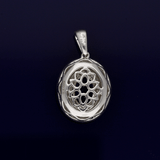 18ct White Gold Sapphire and Diamond Oval Pendant