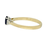 9ct Yellow Gold 0.55ct Oval Sapphire and Diamond 3 Stone Ring