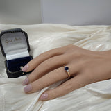 9ct Yellow Gold 0.55ct Oval Sapphire and Diamond 3 Stone Ring