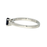 9ct White Gold 0.61ct Oval Sapphire and Diamond 3 Stone Ring