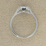 9ct White Gold Oval Sapphire and Diamond Scallop Edge Halo Ring
