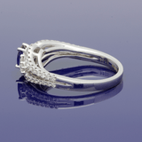 18ct White Gold Sapphire and Diamond Twist Cluster Ring