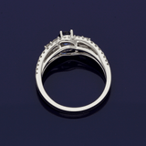 18ct White Gold Sapphire and Diamond Twist Cluster Ring