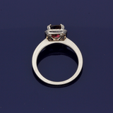 18ct White Gold Tourmaline Rubellite & Diamond Halo Ring