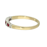 9ct Yellow & White Gold Ruby and Diamond Scallop Edge 7-Stone Ring