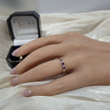 9ct Yellow & White Gold Ruby and Diamond Scallop Edge 7-Stone Ring