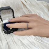 9ct White Gold Sapphire & Diamond Slim 2.5mm Half Eternity Ring
