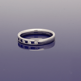 9ct White Gold Sapphire & Diamond Channel Set Half Eternity Ring