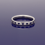 9ct White Gold Sapphire & Diamond Channel Set Half Eternity Ring