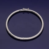 9ct White Gold Twisted Hinged Bangle