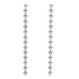 18ct White Gold 5.00ct Heart Cut Diamond Long Drop Earrings
