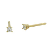 9ct Yellow Gold 0.10ct Round Diamond Claw Set Stud Earrings
