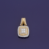 18ct Three Colour Gold 0.48ct Diamond Double Halo Pendant