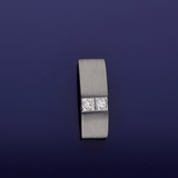 18ct White Gold Satin Finish Minimalist Diamond Pendant