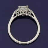 Platinum 0.94ct Asscher Cut & Trapeze Cut Diamond Trilogy Ring