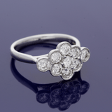 18ct White Gold 1.10ct Diamond Vintage Inspired Cluster Ring