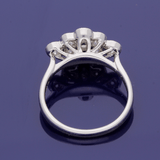18ct White Gold 1.10ct Diamond Vintage Inspired Cluster Ring