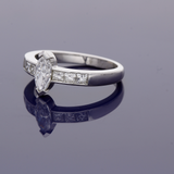 Platinum 0.51ct Marquise Diamond Solitaire Ring with Princess Shoulders