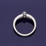 Platinum 0.51ct Marquise Diamond Solitaire Ring with Princess Shoulders