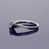 18ct White Gold Certificated 0.46ct Diamond Solitaire Twist Shoulders Ring