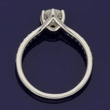 Platinum 0.90ct Round Diamond Solitaire Shoulders Engagement Ring