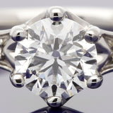 Platinum 0.90ct Round Diamond Solitaire Shoulders Engagement Ring