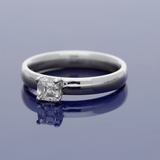 18ct White Gold 0.49ct Asscher Cut Diamond Solitaire Ring