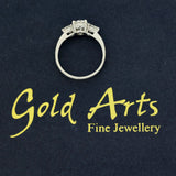 18ct White Gold 1.17ct Total Round & Pear Cut Diamond Trilogy Ring