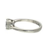 18ct White Gold 1.17ct Total Round & Pear Cut Diamond Trilogy Ring