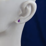 18ct White Gold Pear Cut Pink Sapphire Stud Earrings