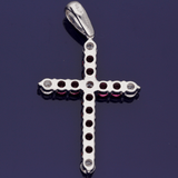 18ct White Gold Ruby and Diamond Cross Pendant