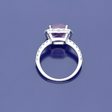 18ct White Gold Cushion Cut Amethyst and Diamond Halo Ring
